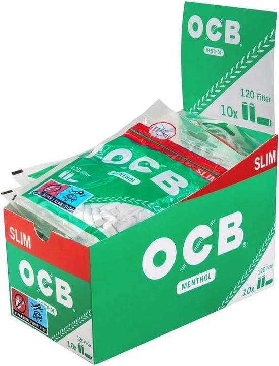 Actual product image OCB Slim Menthol cigarette filter