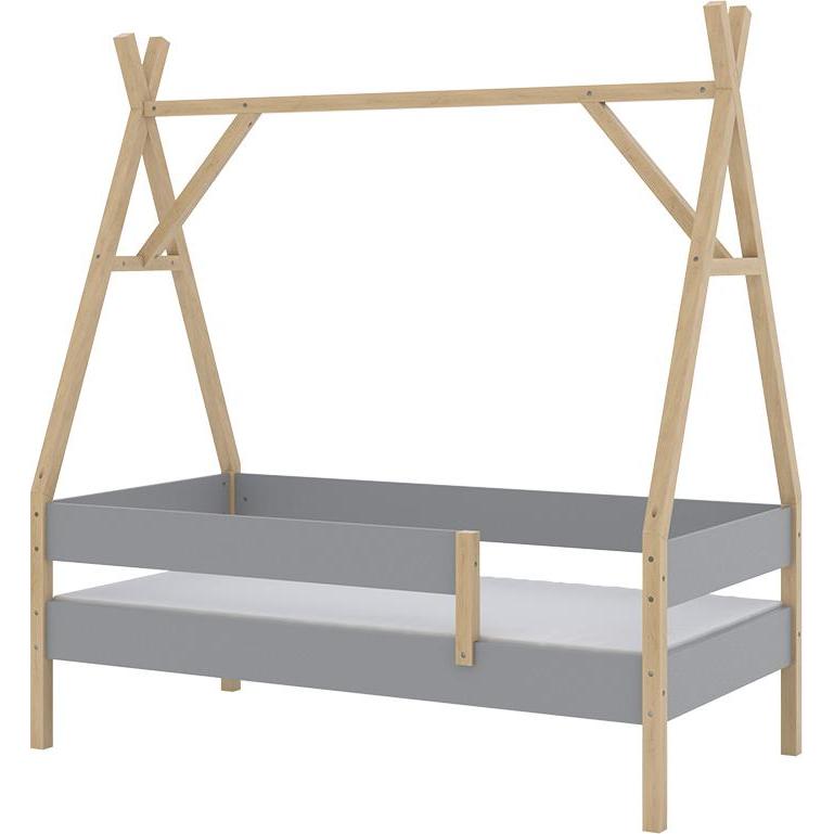VitaliSpa, Kinderbett, Tipi-Bett Bali, Grau, 80x160 cm mit Matratze (80 x 160 cm)
