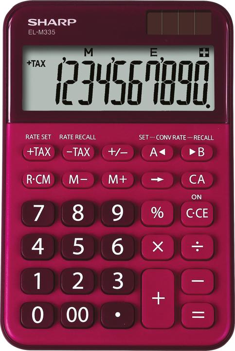 Produktbild Sharp Tischrechner 10-stellig rot (Solarzellen, Batterien)