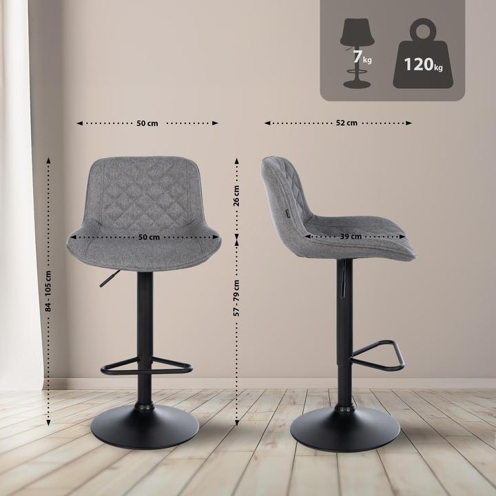 Actual product image CLP Kasson swivel bar stool with height adjustment