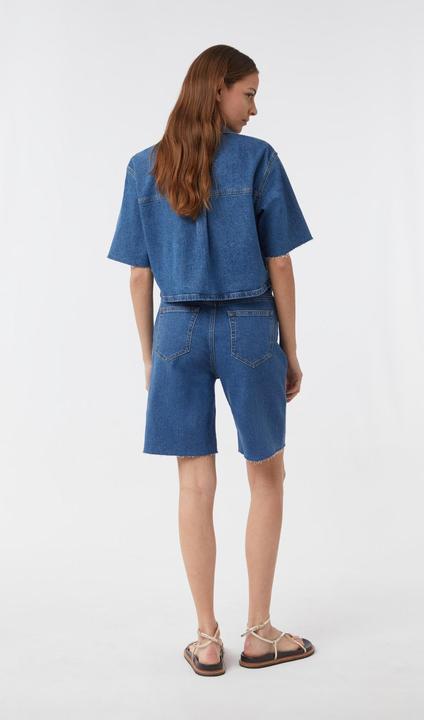 Immagine prodotto Comma Bluse Kurzes Denim-Hemd im Boxy Fit (36)