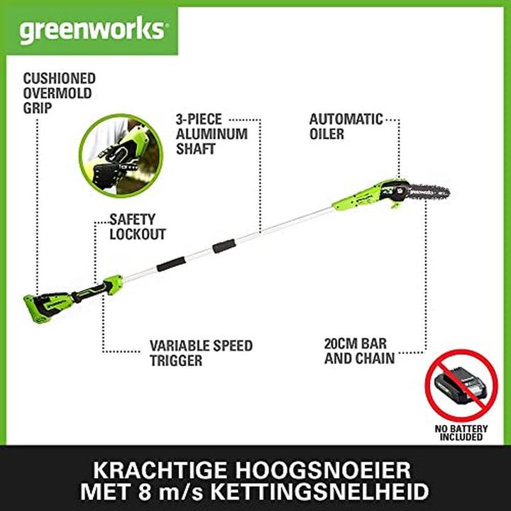 Actual product image Greenworks Cordless pole pruner G40PSF (without battery) (Battery chain saw)