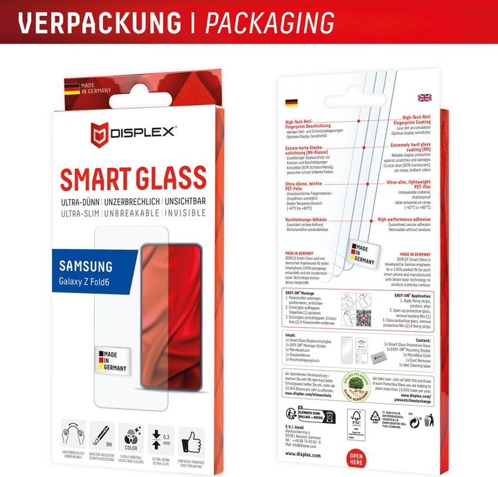 Actual product image Displex Smart Glass 2D (1 Piece, Samsung Galaxy Z Fold6)