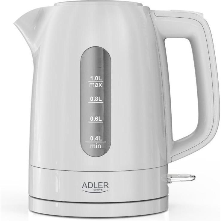 Adler AD 1380w Electric kettle, Plastic, 1 L, White, Bollitore, Bianco