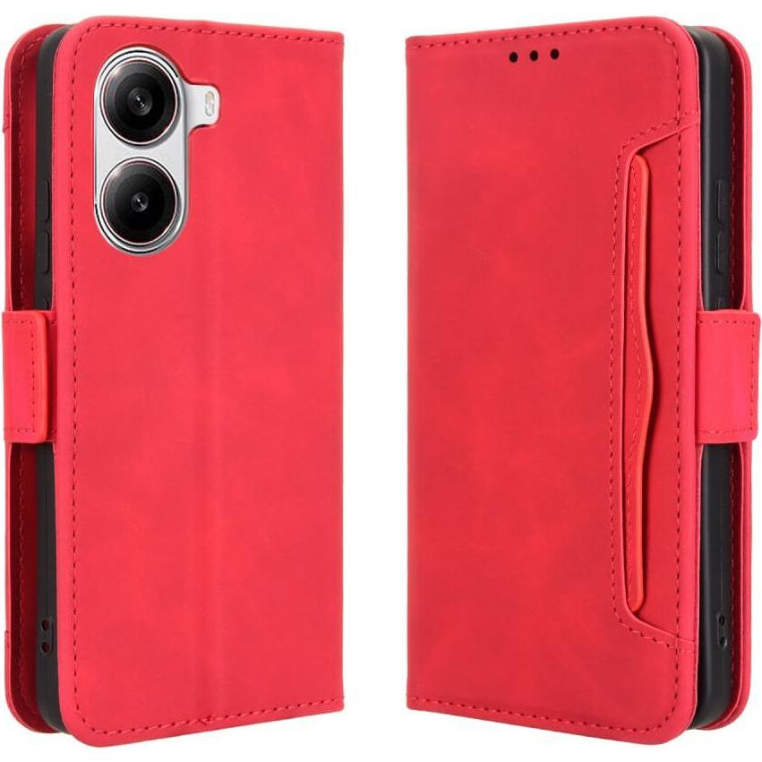 Cover-Discount Xiaomi Poco X7 Pro - Etui viele Kartenfächer (Oppo AX7 Pro), Smartphone Hülle, Rot