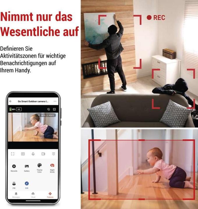 Immagine prodotto Emos GoSmart IP-220W telecamera di sorveglianza rotante con WiFi (2560 x 1440 Pixels)