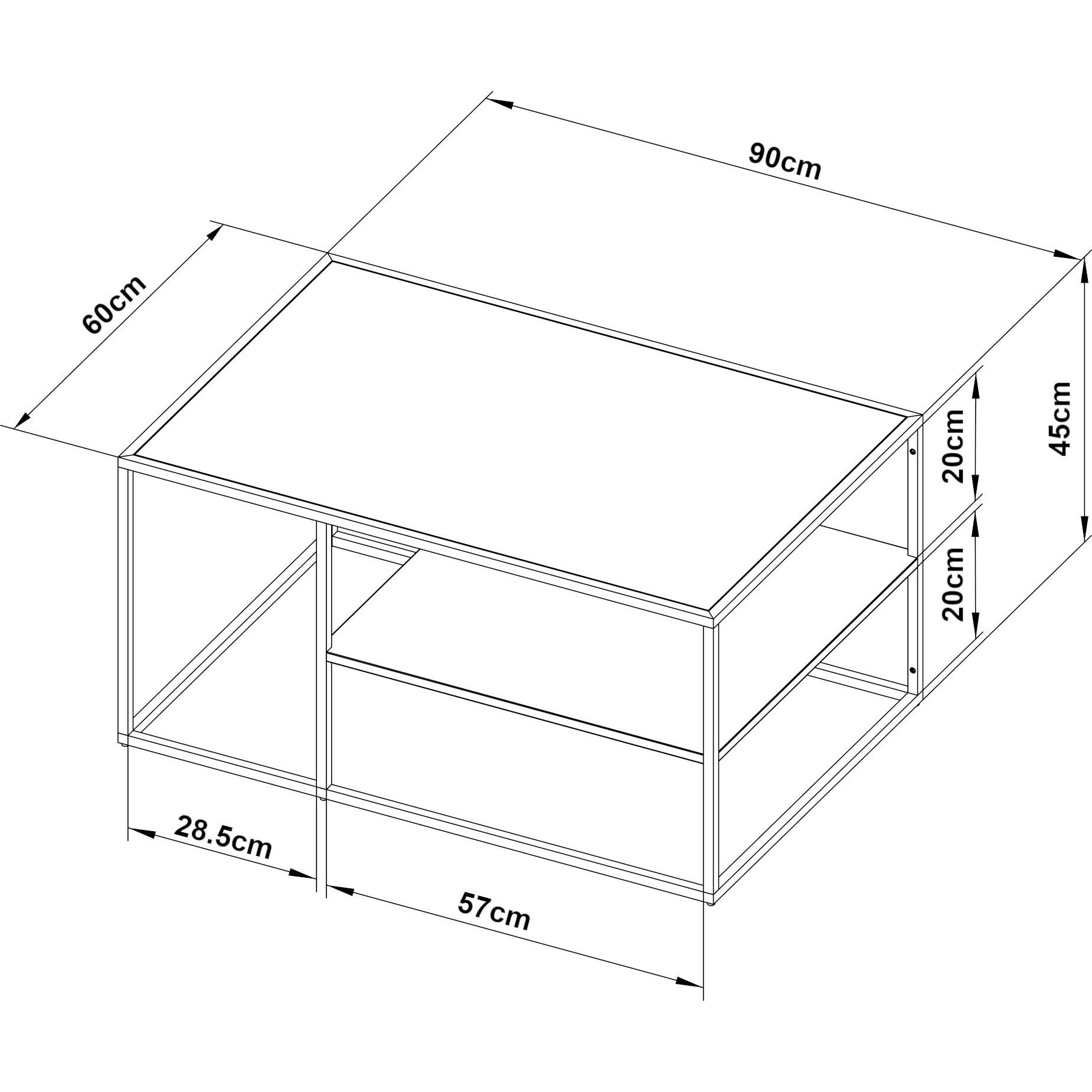 Thumbnail - En.Casa, Couchtisch + Beistelltisch, Solund (90 x 60 x 45 cm)