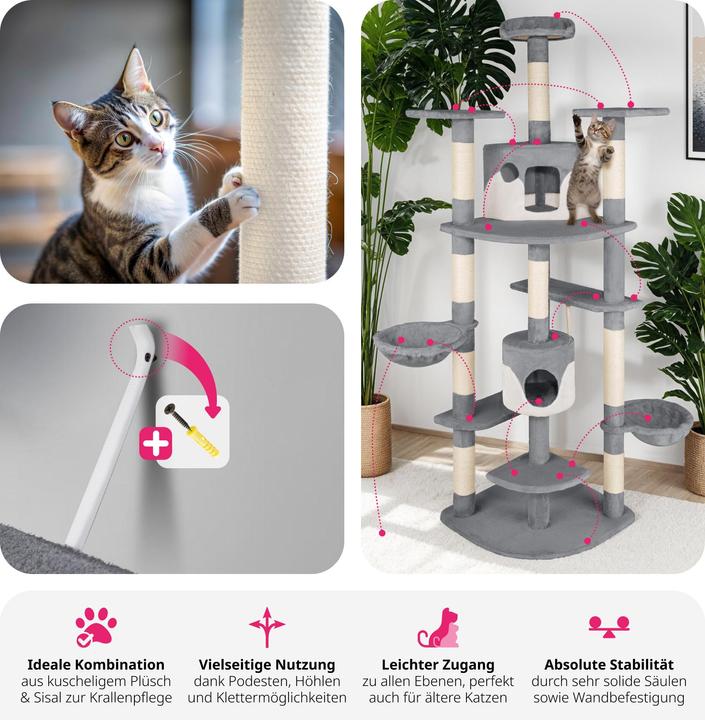 Image du produit tectake Fippi (201 cm, Gris/blanc)