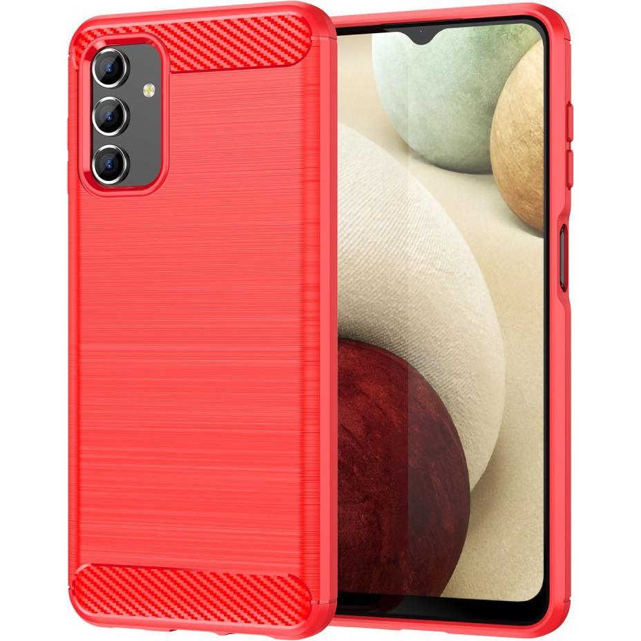 Cover-Discount Galaxy A13 - Metall Carbon Look Hülle rot (Samsung Galaxy A13), Smartphone Hülle, Rot