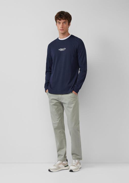 Produktbild s.Oliver T-Shirt Longsleeve aus Baumwolle mit Rippbündchen und Logo (S)