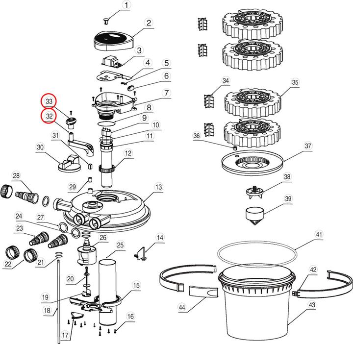 Actual product image SunSun Spare Part: CPF-5000 & CPF-10000 Pressure Pond Filter Handle Unit