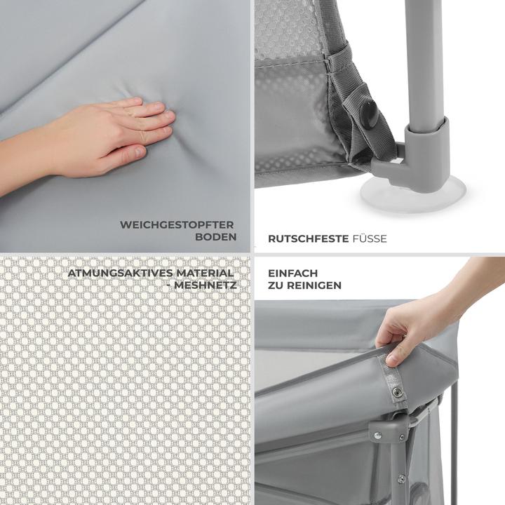 Produktbild KinderKraft playpen ZIKI grey (126.50 cm, 126.50 cm)