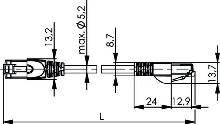 Immagine prodotto Telegärtner Cavo patch (S/FTP, CAT6a, 10 m)