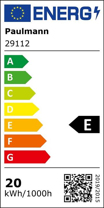 Energie-Label Paulmann T5 Röhre EVG G5 (G5, 20 W, 2500 lm, 1 x, E)
