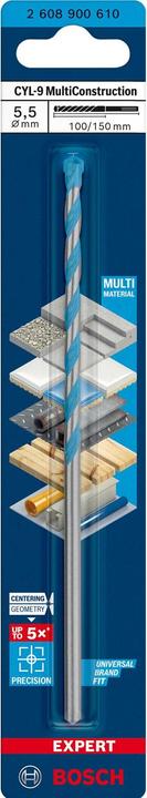 Actual product image Bosch Professional Zubehör Expert CYL-9 MultiConstruction drill, 5.5 x 100 x150 mm, d 4.5 mm (5.5 mm)