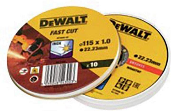 Image du produit DeWalt Disque à tronçonner acier inoxydable plat 115mmx1.0mm / boîte de 10 pièces