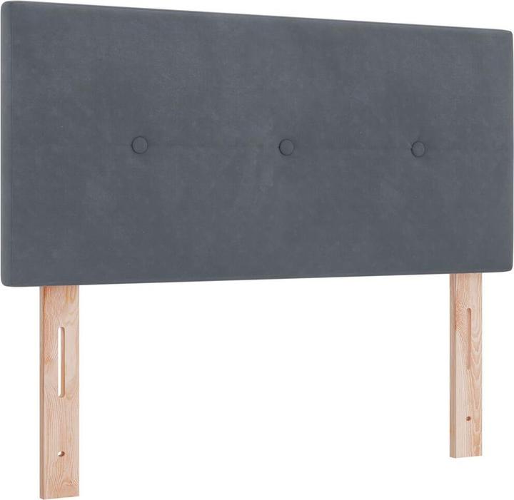 Produktbild VidaXL Boxspringbett mit Matratze Dunkelgrau 90x200 cm Samt (90 x 200 cm)
