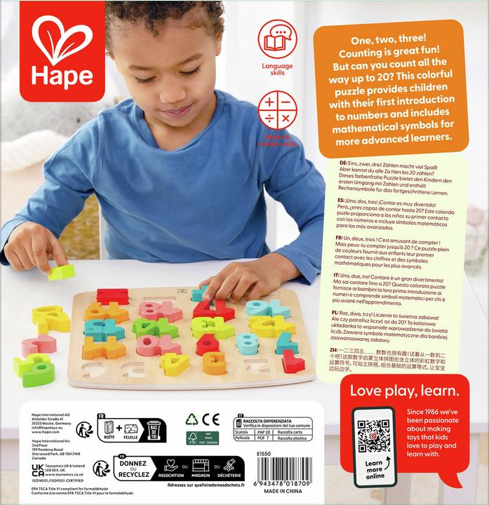 Produktbild Hape Puzzle mit Zahlen und Rechensymbolen