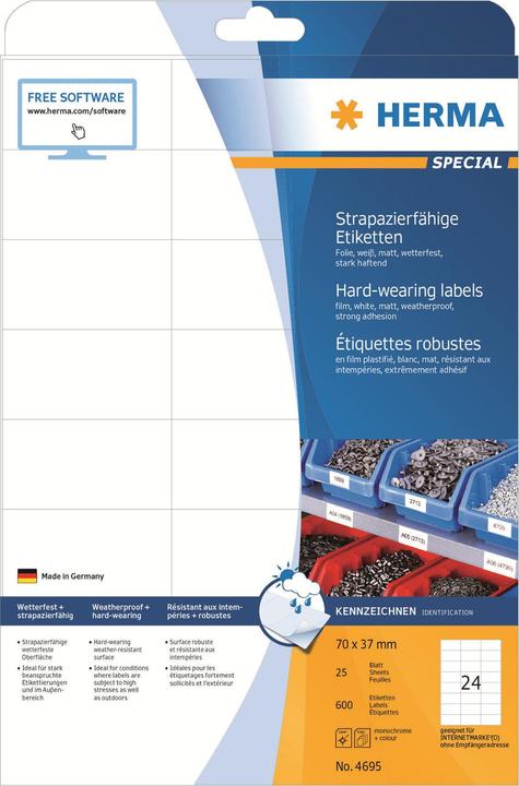 Actual product image HERMA Weatherproof address labels A4