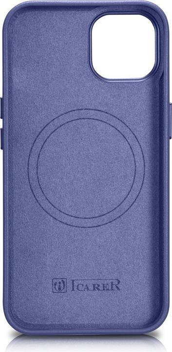 Produktbild iCarer case Lederhülle Echtleder iPhone 14 Plus helllila (kompatibel mit MagSafe) (Apple iPhone 14 Plus)