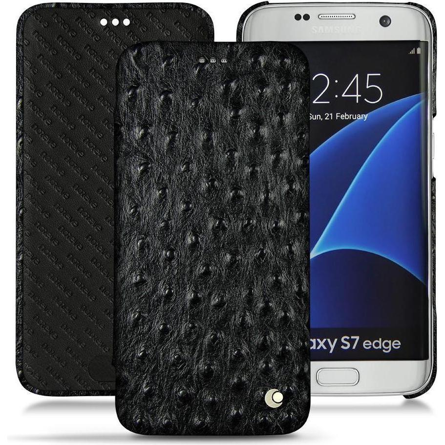 Noreve Lederschutzhülle horizontal (Samsung Galaxy S7 Edge), Smartphone Hülle, Schwarz