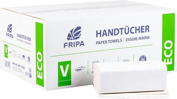Produktbild Fripa Handtuchpapier ECO, 250 x 230 mm, V-Falz, weiss 2-lagig, aus 100% Altpapier - 1 Stück (4012104 (160 x)