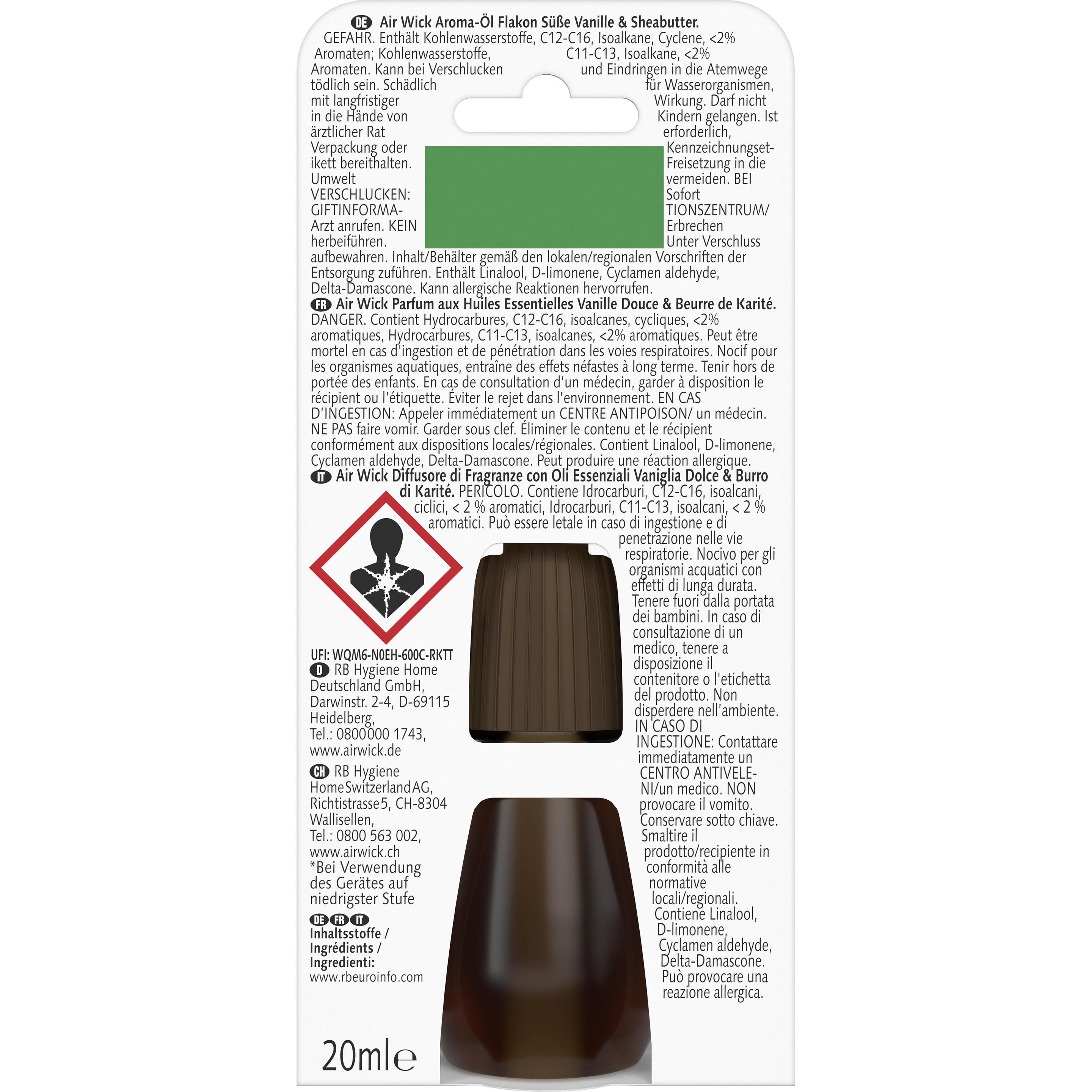 Thumbnail - Air Wick, Lufterfrischer, Aroma-Öl Flakon Süsse Vanille & Sheabutter 20ml