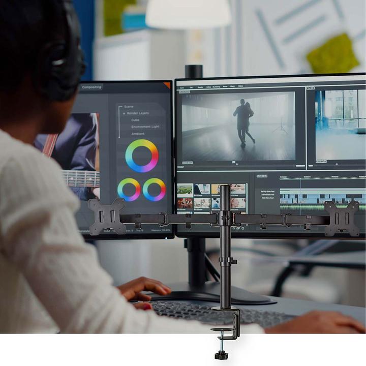 Image du produit Nedis Support d'écran de bureau | 2 écran(s) | 15 - 32 " | 75x75 / 100x100 | Entièrement mobile (Tables, 32", 8 kg)