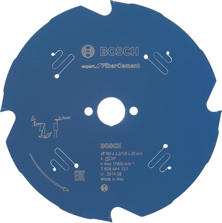 Immagine prodotto Bosch Professional Zubehör Lama circolare Expert per fibrocemento, 160 x 20 x 2,2 mm, 4