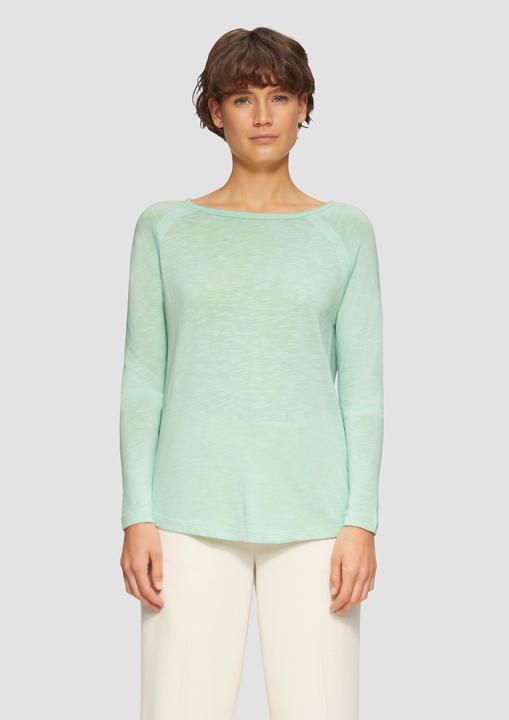 Produktbild S.Oliver T-Shirt Langarmshirt mit Raglanärmeln und Flammgarnstruktur (42)