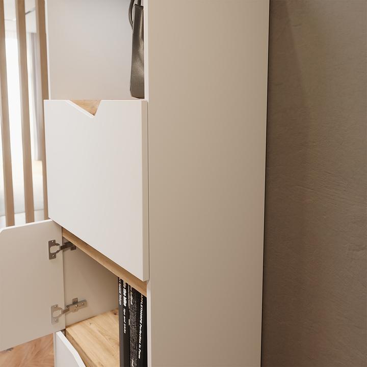 Image du produit Vicco Kommode Marelle, Weiss/Artisan, 60 x 169.5 cm mit 4 Fächern (60 x 38 x 169.50 cm)