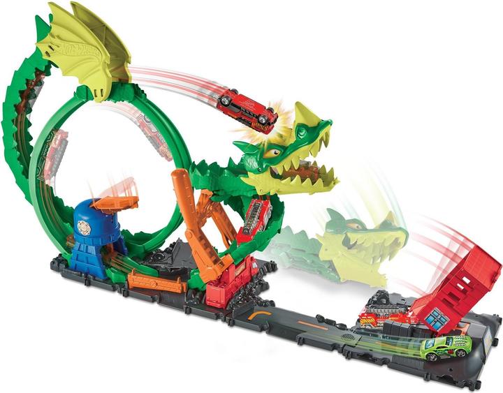 Produktbild Hot Wheels City Drachen-Angriff Looping Set, Zubehör inkl. 1 Spielzeugauto
