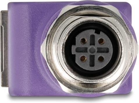 Actual product image Delock M12 adapter D-coded 4 pin socket to RJ45 socket Cat