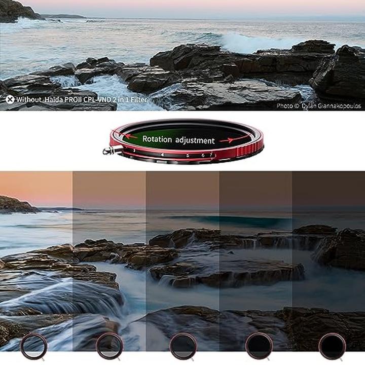 Produktbild Haida Polfilter und Variabler ND Filter in einem 72mm (72 mm, ND- / Graufilter, Polarisationsfilter)