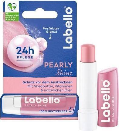 Immagine prodotto LABELLO Pearly Shine Lippenbalsam mit schimmerndem Perlenglanz für 24h Feuchtigkeit 4,8g (Balsamo per le labbra)