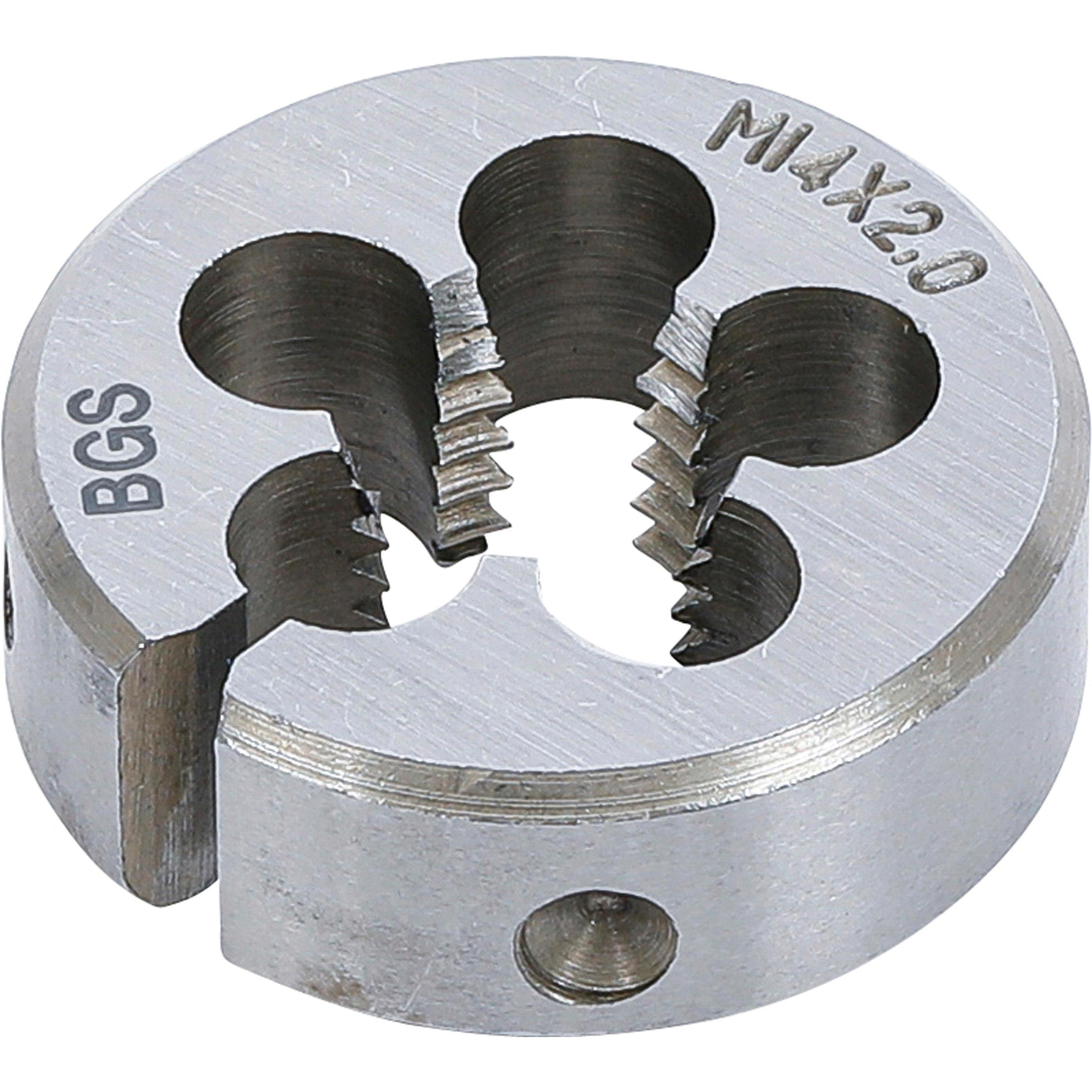 BGS, Gewindeschneider + Gewindebohrer, Gewindeschneideisen M14 x 2,0 x 38 mm