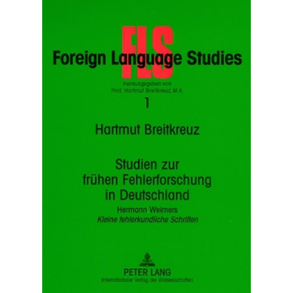 Studien zur frühen Fehlerforschung in Deutschland, Fachbücher von Hartmut Breitkreuz