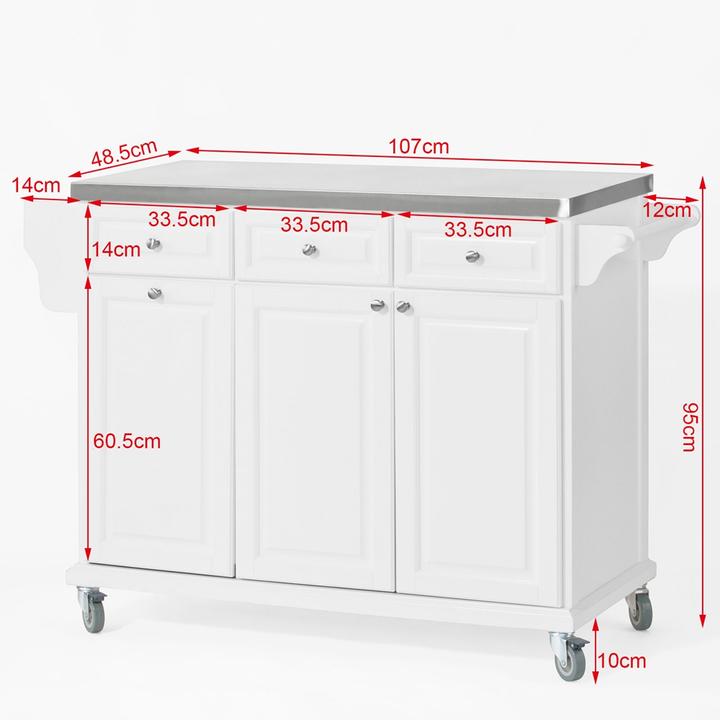Immagine prodotto SoBuy Isola della cucina (107 x 48,5 x 95 cm)