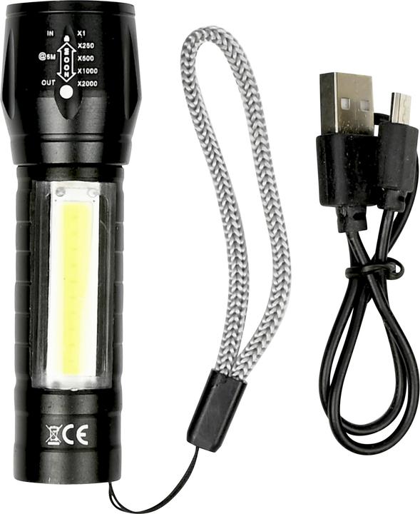 Actual product image ProPlus Flashlight tactical COB 2-in-1 rechargeable (10 cm, 70 lm)
