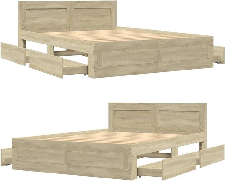 Actual product image VidaXL Bed frame with headboard (120 x 190 cm)