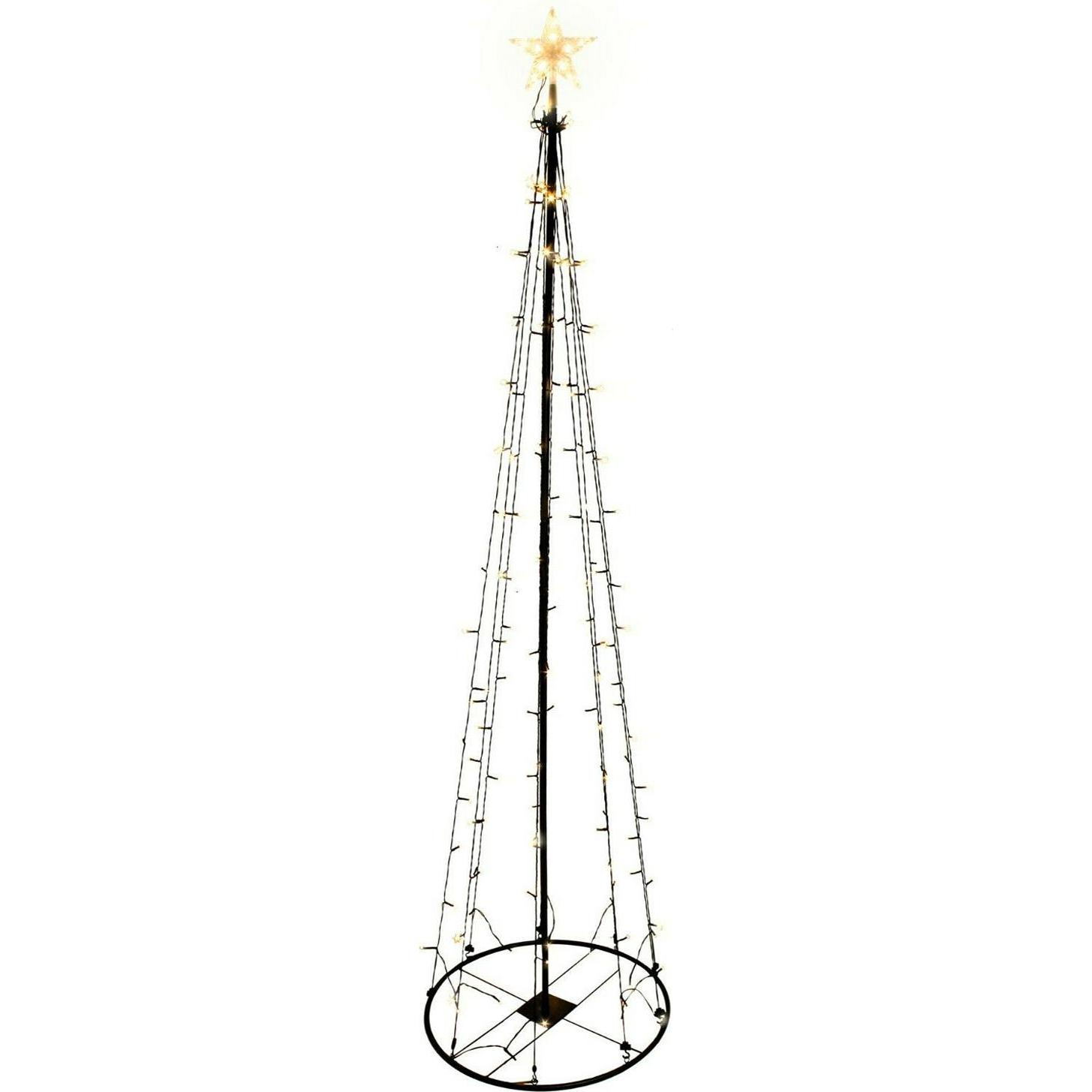 Mojawo, Weihnachtsbeleuchtung, LED Metall Weihnachtsbaum mit Stern warmweiss 70 LEDs 120cm