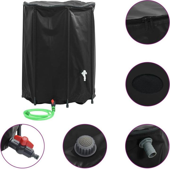 Produktbild VidaXL Wassertank mit Wasserhahn Faltbar 1350 L PVC (1350 l)