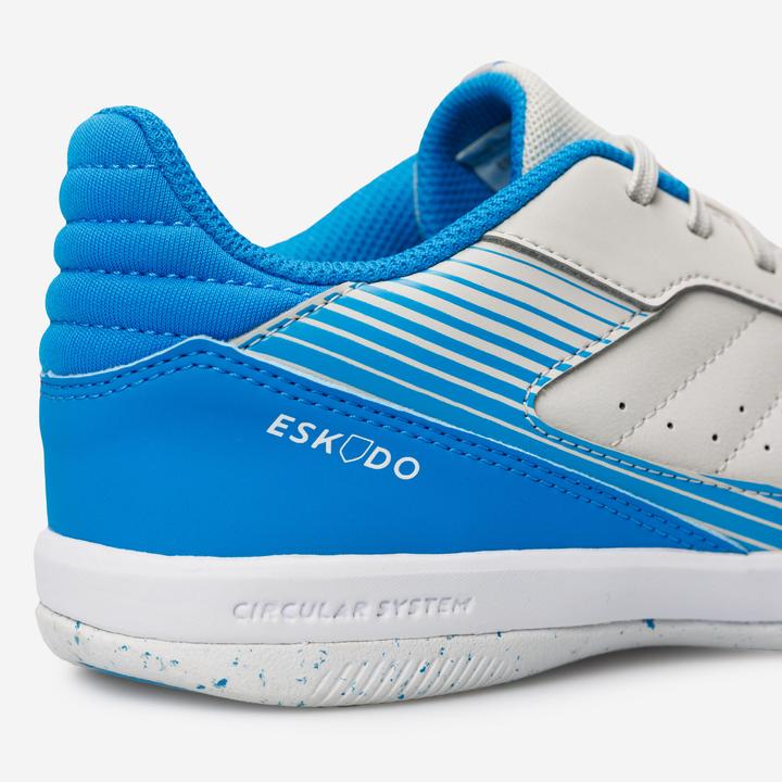 Image du produit Kipsta Kids' Futsal Trainers Eskudo 500 JR - Beige/Blue (35)