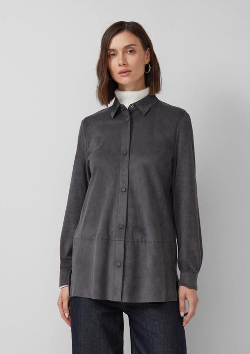 Immagine prodotto s.Oliver Indoor-Jacke Longbluse in Veloursleder-Optik (48)