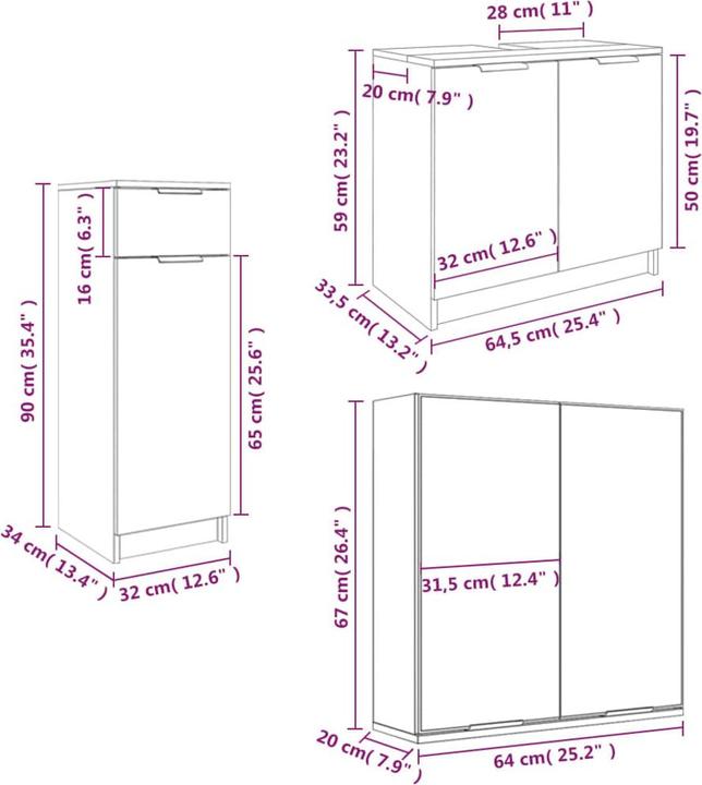Actual product image vidaXL Badezimmerschrank