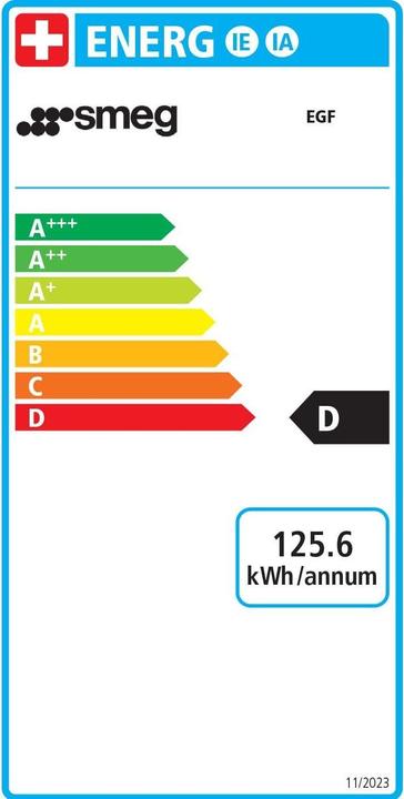 Label énergétique Smeg EGF03WHEU Machine à café espresso, Style 50s, blanc