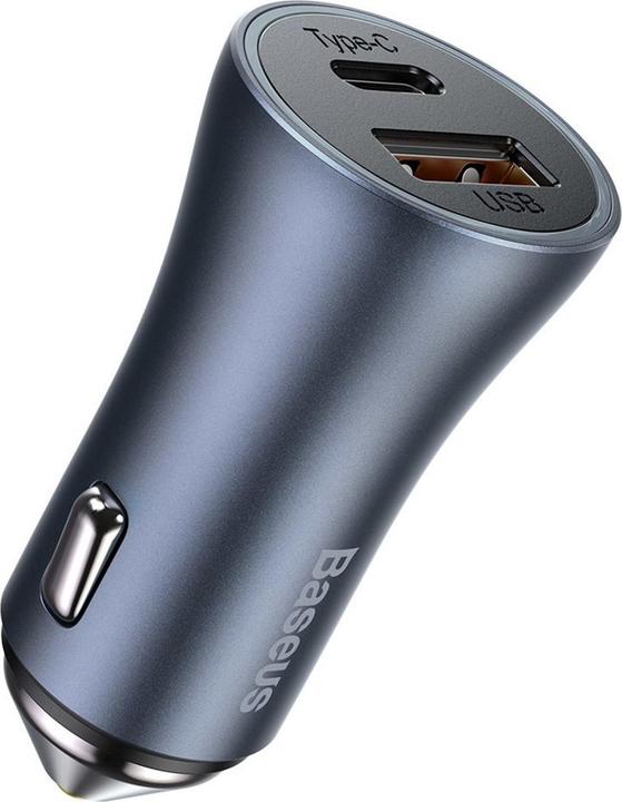 Produktbild Baseus Golden Contactor Pro car charger, USB + USB-C, QC4.0+, PD, SCP, 40W (gray)