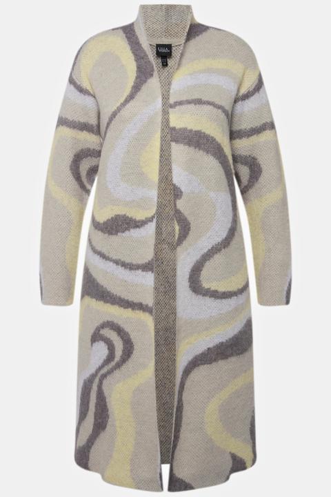 Produktbild Ulla Popken Long-Strickjacke, Jacquard-Strickmuster, offene Form (46)