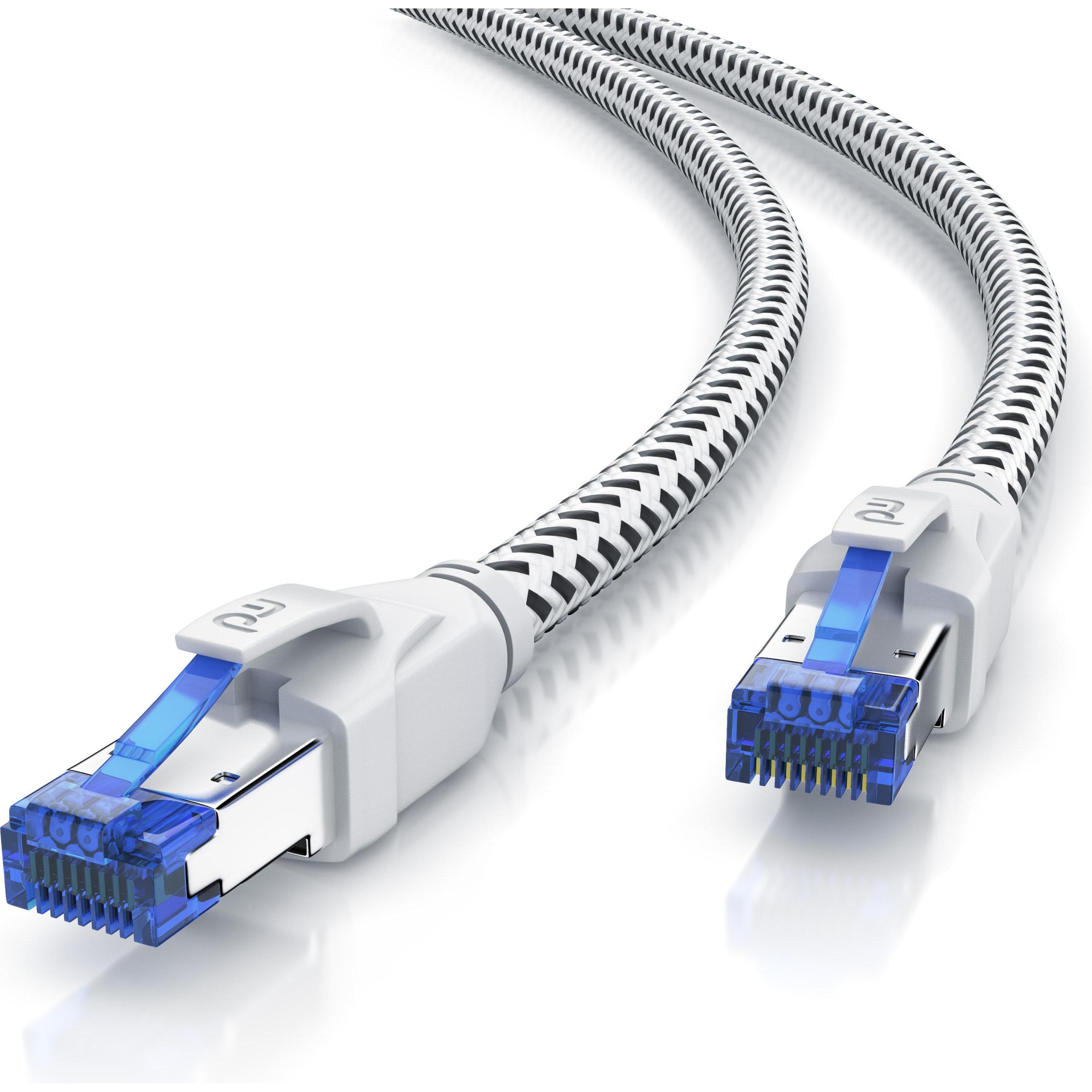Primewire CAT 8 Netzwerkkabel 40 Gbits - Baumwollmantel - LAN Kabel Patchkabel RJ45 - S/FTP PIMF Schirmung (PiMF, S/FTP,...