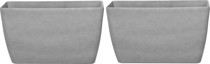 Produktbild Beliani Blumenkübel 2er Set grau rechteckig 74 x 32 x 45 cm BARIS (74 cm)